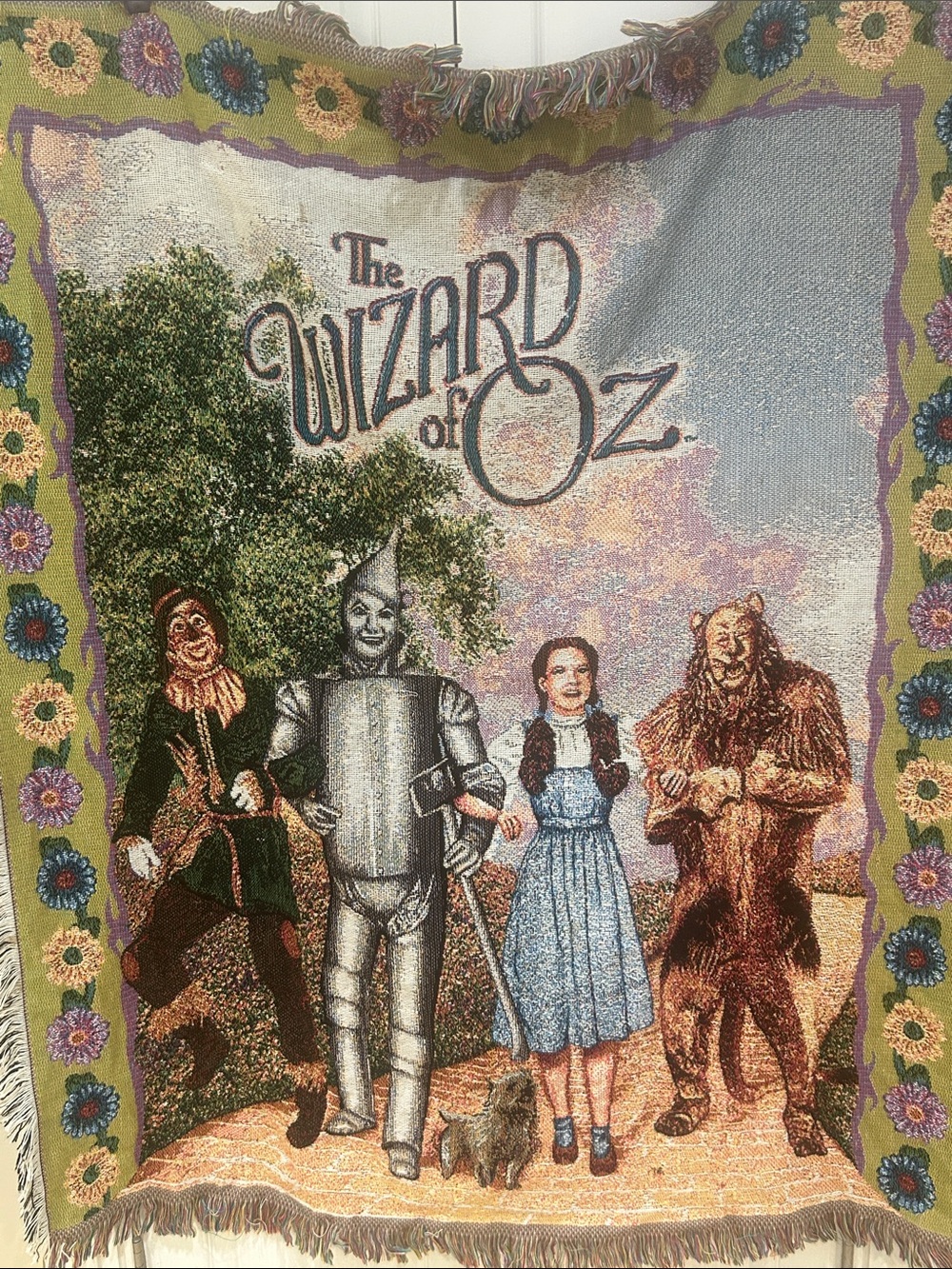 The Wizard of Oz Tapestry Throw Blanket - Multicolor Floral Border